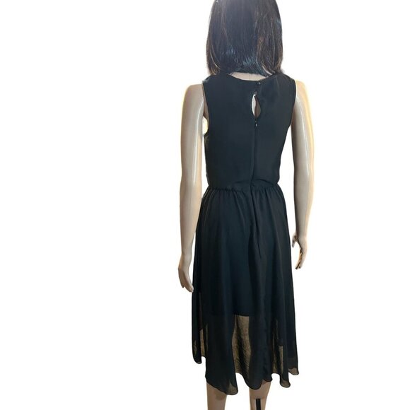 (6 for $25)Studio Y Black Caged Neckline Hi Low Dress size XS - Picture 3 of 7